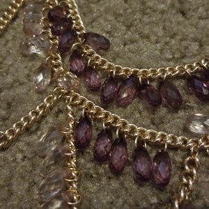 Purple and gold boho necklace new in package